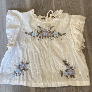 Free People cotton eyelet top, size M.